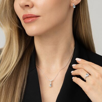 0.92 Karat Pırlanta Blue Topaz Yüzük - 4