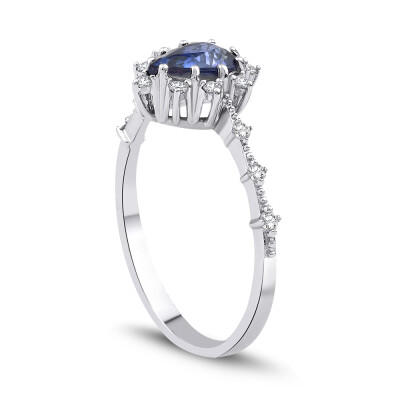 0.92 Karat Pırlanta Safir Yüzük - Baroni Diamond (1)