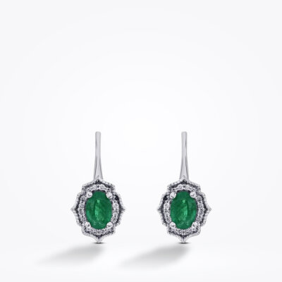 0.94 Karat Pırlanta Zümrüt Küpe - Baroni Diamond (1)