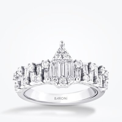 0.97 Karat Pırlanta Baget Yüzük - 1