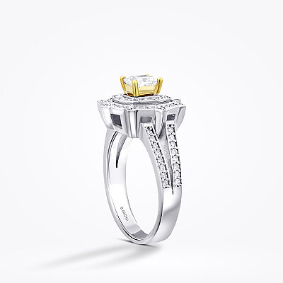 0.99 Karat Pırlanta Fancy Prenses Yüzük - 2