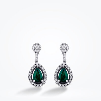 0.99 Karat Pırlanta Zümrüt Küpe - Baroni Diamond (1)