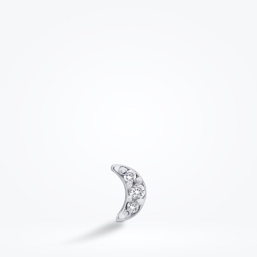 0.01 Karat Pırlanta Ay Tragus Piercing