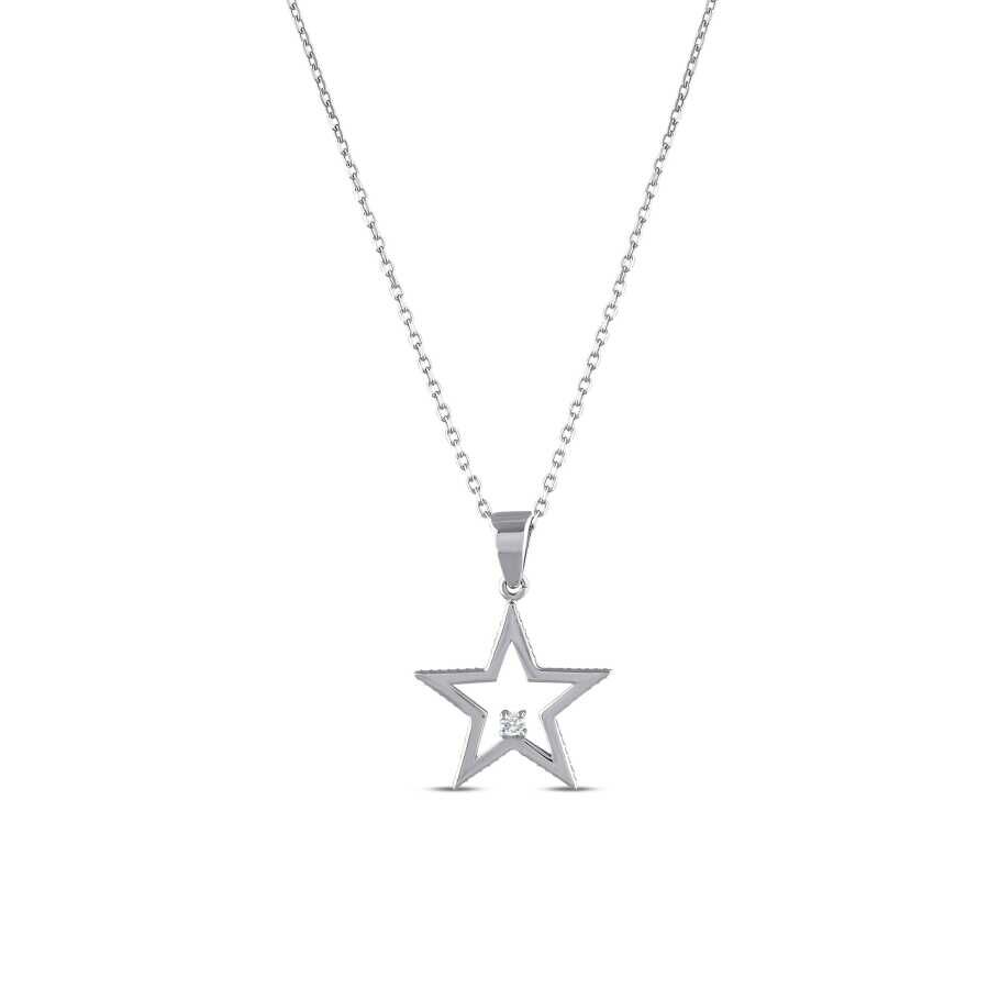 0.01 Karat Pırlanta Trend Yıldız Kolye - Baroni Diamond