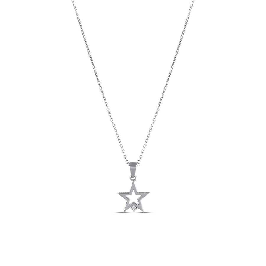 0.01 Karat Pırlanta Trend Yıldız Kolye - Baroni Diamond
