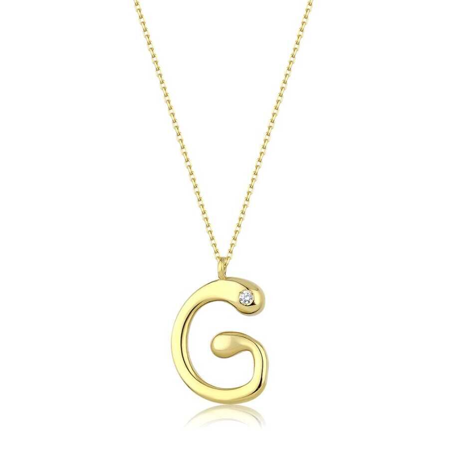 0.02 Karat Pırlanta G Harf Kolye