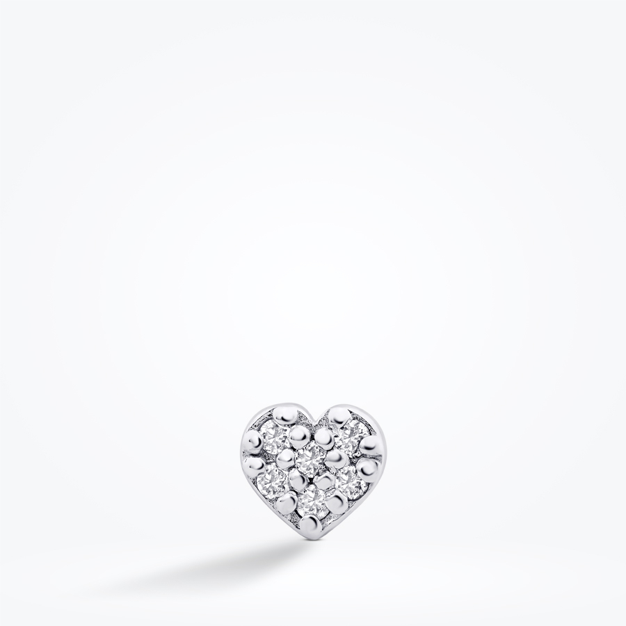 0.02 Karat Pırlanta Kalp Tragus Küpe - Baroni Diamond