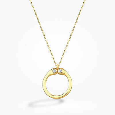 0.04 Karat Pırlanta Ö Harf Kolye - 2