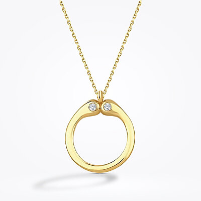 0.04 Karat Pırlanta Ö Harf Kolye - 1