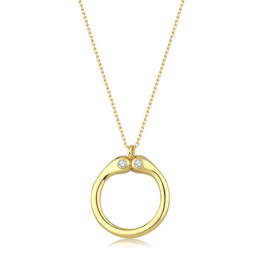 0.04 Karat Pırlanta Ö Harf Kolye - Baroni Diamond