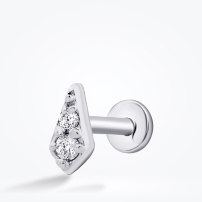 0.02 Karat Pırlanta Prizma Tragus Küpe - 2