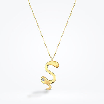 0.02 Karat Pırlanta Ş Harf Kolye - 2