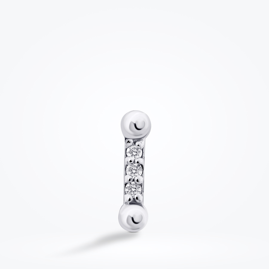 0.02 Karat Pırlanta Üç Taşlı Tragus Piercing
