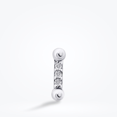 0.02 Karat Pırlanta Üç Taşlı Tragus Piercing - 1