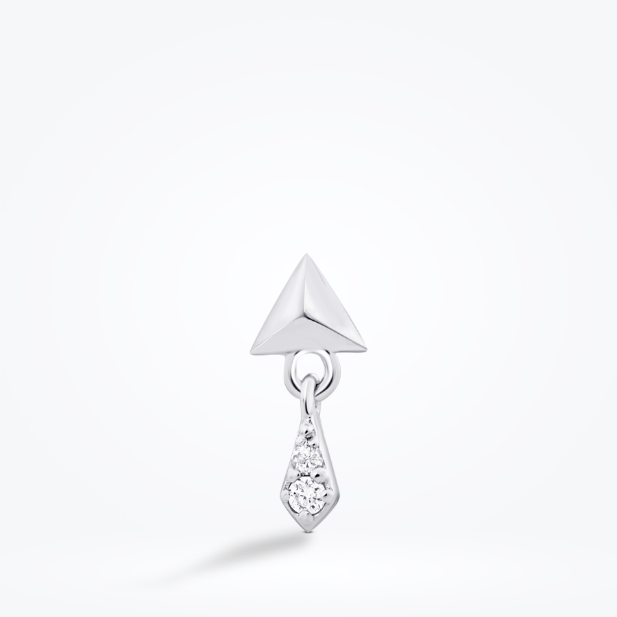0.02 Karat Pırlanta Üçgen Sarkıntılı Tragus Piercing