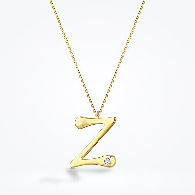 0.02 Karat Pırlanta Z Harf Kolye - 2