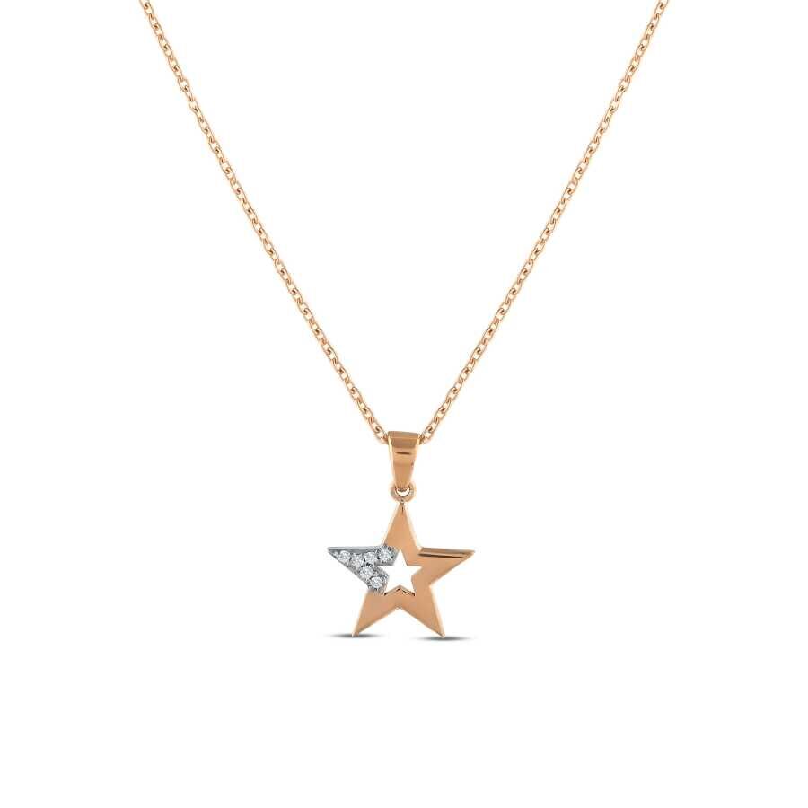 0.03 Karat Pırlanta Yıldız Trend Kolye - Baroni Diamond
