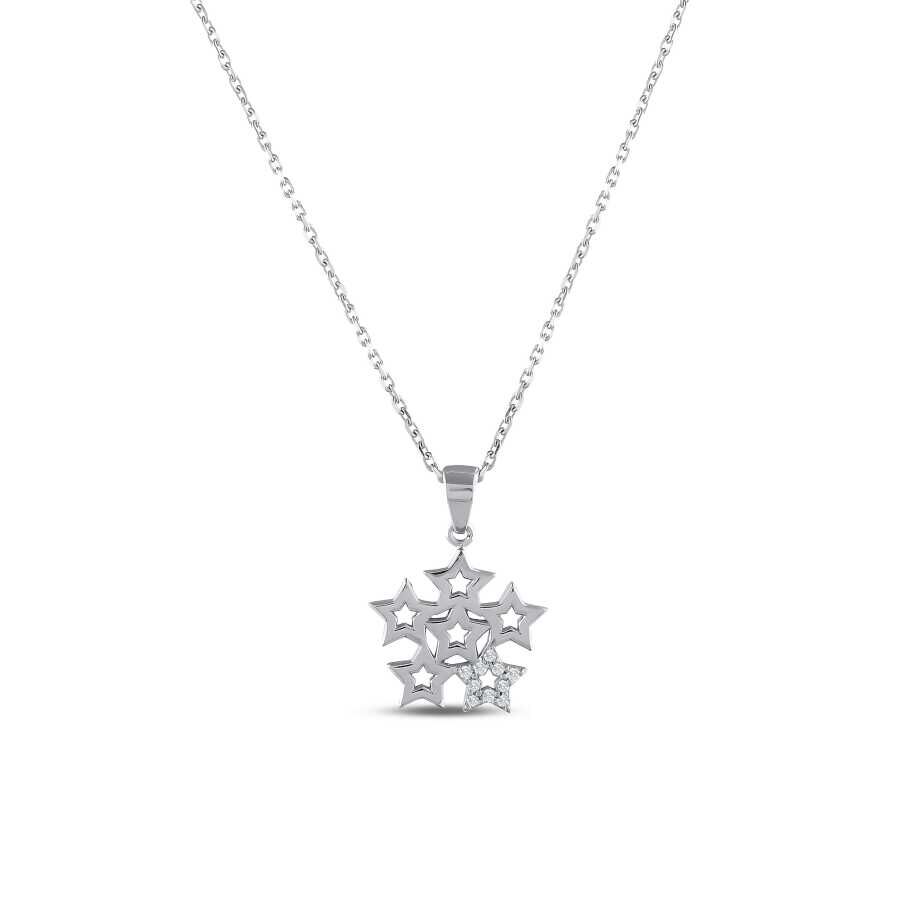 0.04 Karat Pırlanta Altı Yıldızlı Kolye