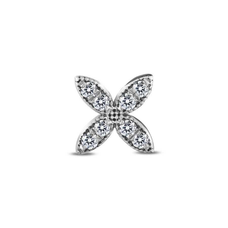 0.04 Karat Pırlanta Çiçek Tragus Küpe - Baroni Diamond
