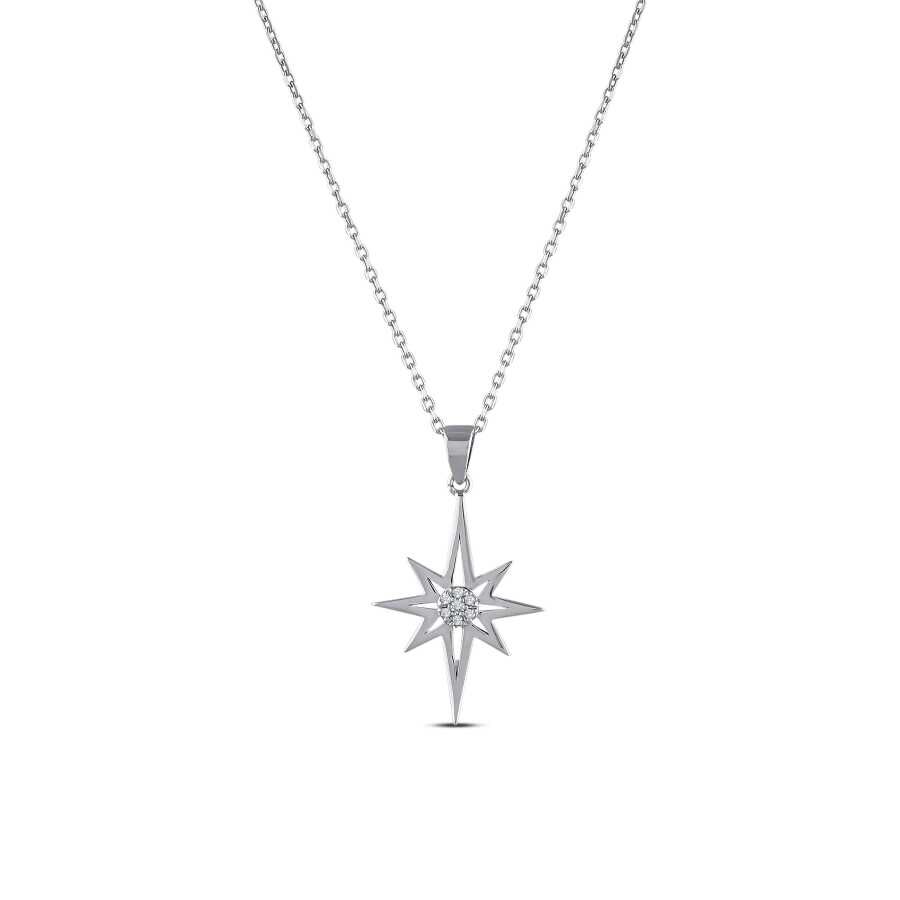 0.04 Karat Pırlanta Kuzey Yıldızı Kolye - Baroni Diamond