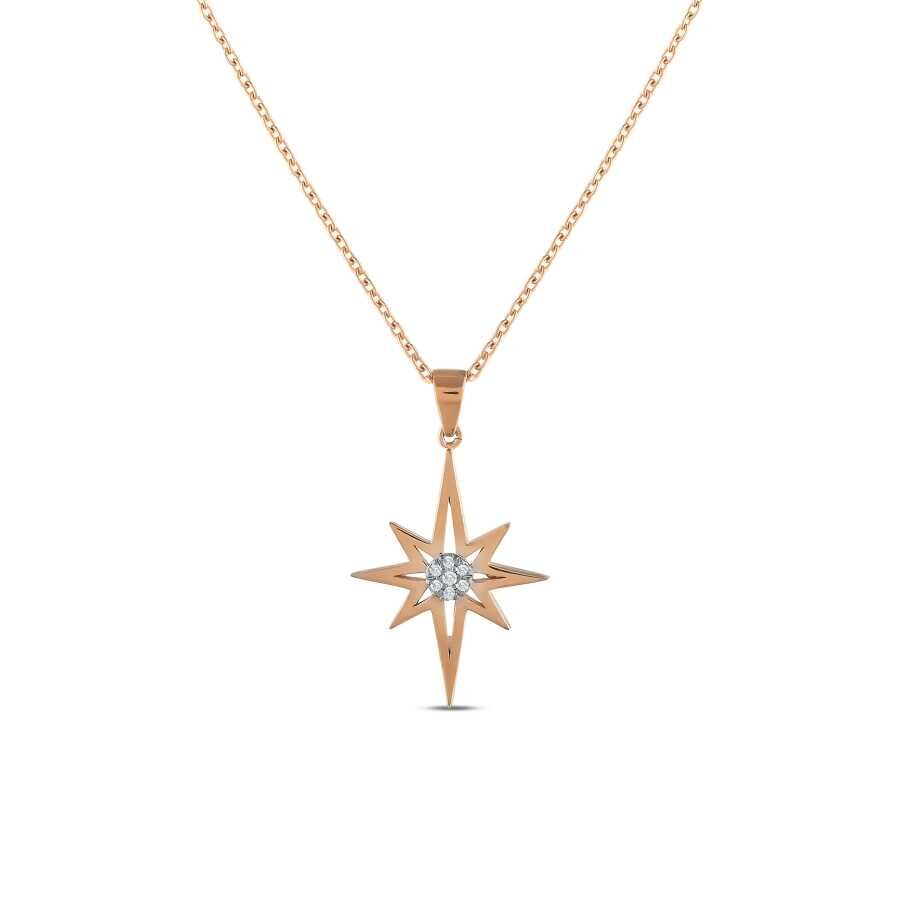 0.04 Karat Pırlanta Trend Yıldız Kolye - Baroni Diamond