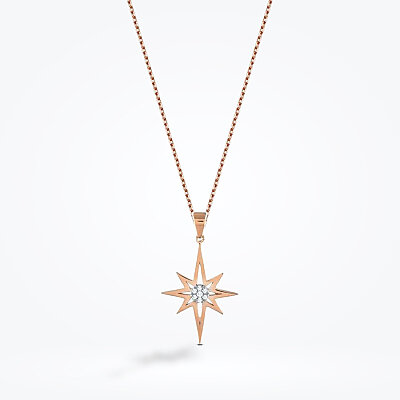 0.04 Karat Pırlanta Trend Yıldız Kolye - Baroni Diamond (1)