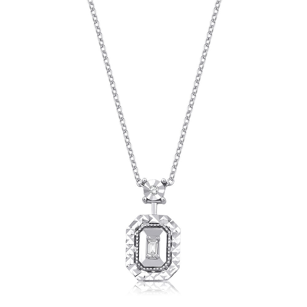 0.05 Karat Pırlanta Baget Kolye - Baroni Diamond