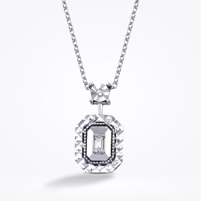 0.05 Karat Pırlanta Baget Kolye - 1