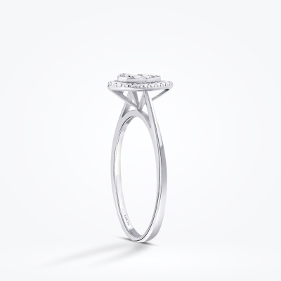 0.05 Karat Pırlanta Efektli Damla Baget Yüzük - Baroni Diamond (1)