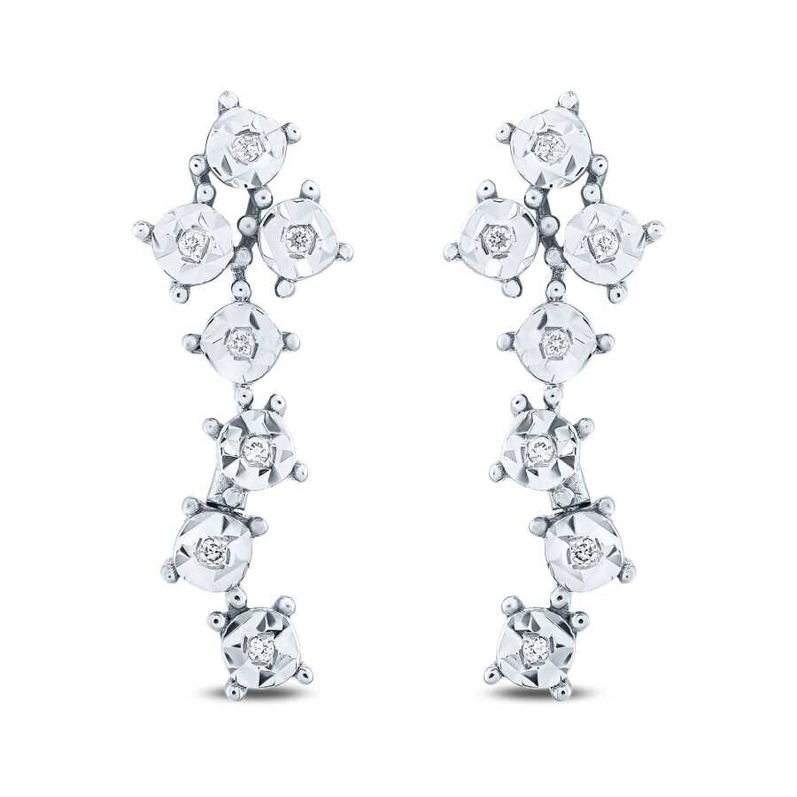 0.05 Karat Pırlanta Efektli Küpe - Baroni Diamond