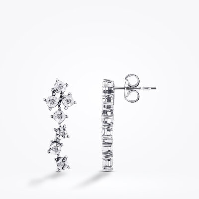 0.05 Karat Pırlanta Efektli Küpe - 1