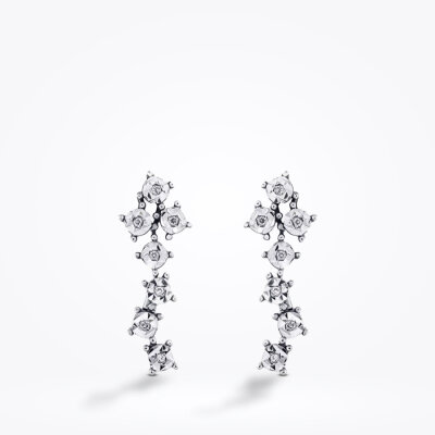 0.05 Karat Pırlanta Efektli Küpe - 2