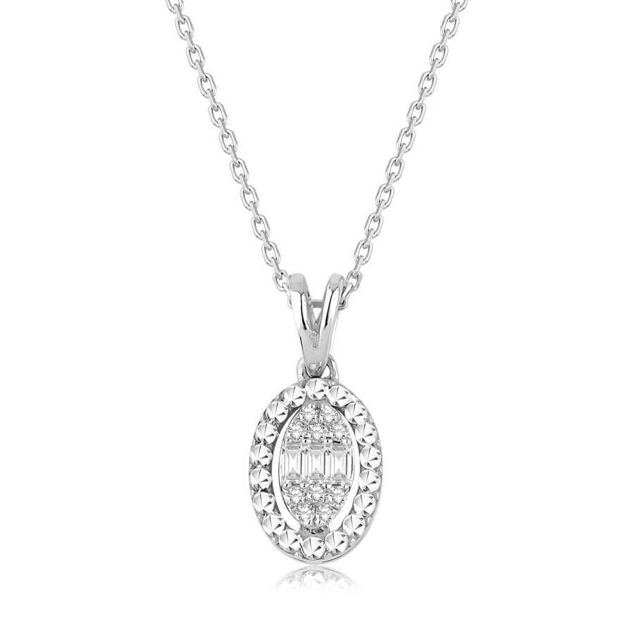0.06 Karat Pırlanta Baget Kolye - Baroni Diamond