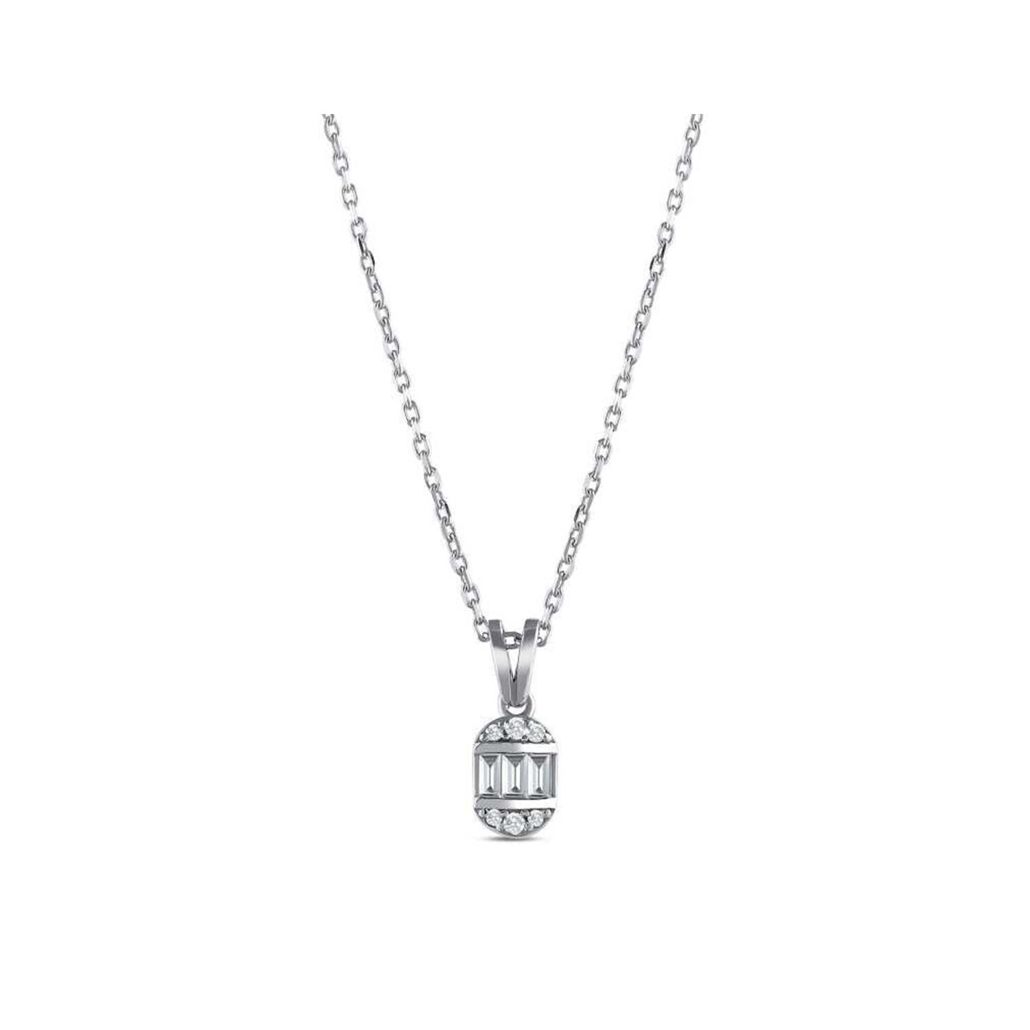 0.07 Karat Pırlanta Baget Kolye - Baroni Diamond