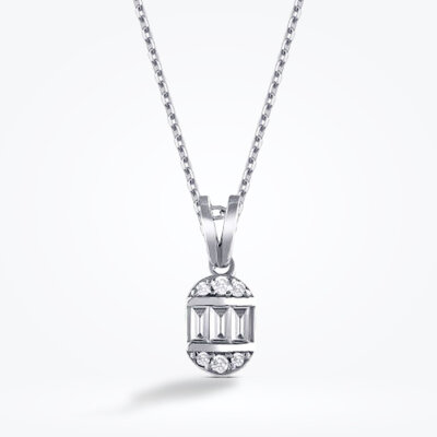 0.07 Karat Pırlanta Baget Kolye - 1