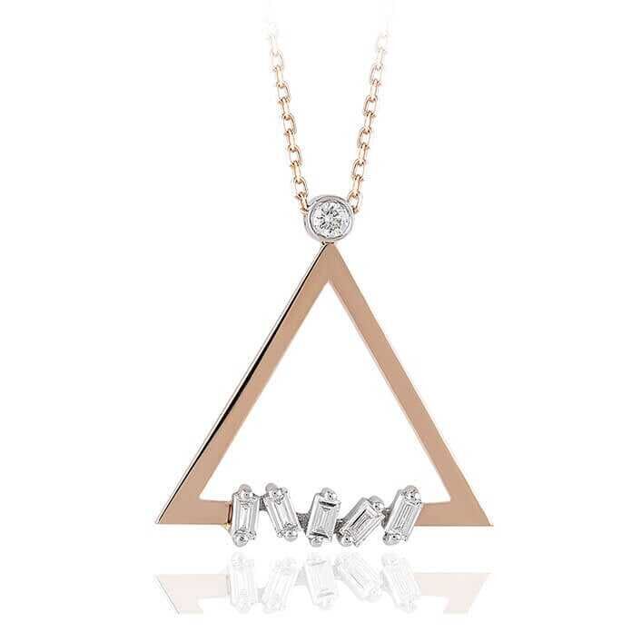 0.07 Karat Pırlanta Baget Kolye - Baroni Diamond