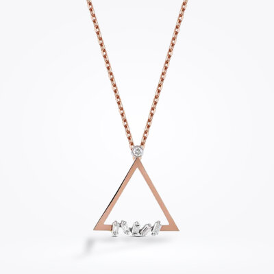 0.07 Karat Pırlanta Baget Kolye - 1