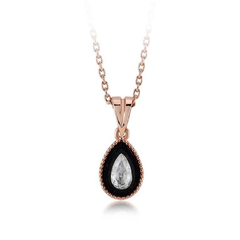 0.08 Karat Elmas Damla Tektaş Kolye - Baroni Diamond