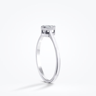 0.08 Karat Pırlanta Baget Damla Yüzük - Baroni Diamond (1)