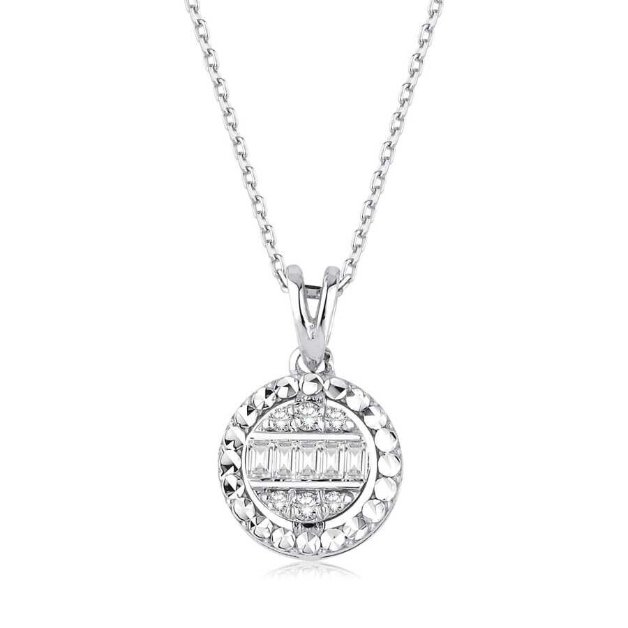 0.08 Karat Pırlanta Baget Kolye - Baroni Diamond