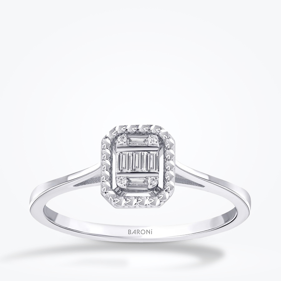 0.08 Karat Pırlanta Baget Yüzük - Baroni Diamond