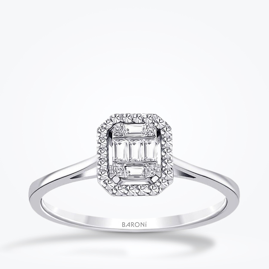 0.08 Karat Pırlanta Baget Yüzük - Baroni Diamond
