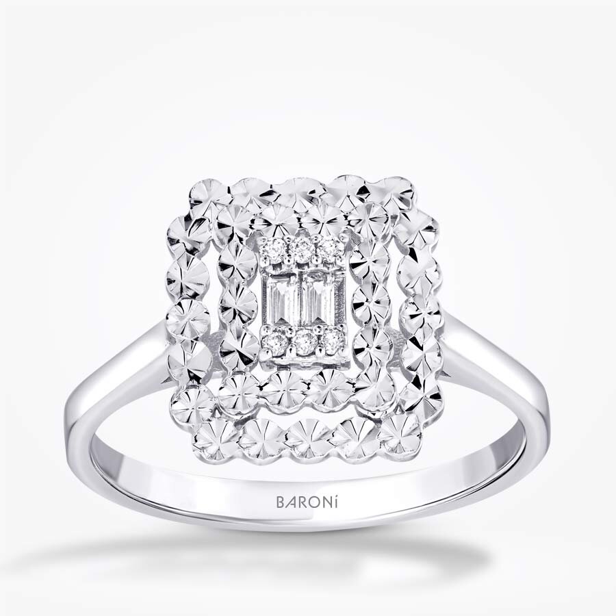 0.08 Karat Pırlanta Baget Yüzük - Baroni Diamond
