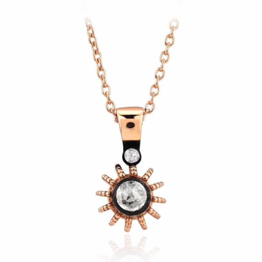 0.09 Karat Elmas Tektaş Kolye