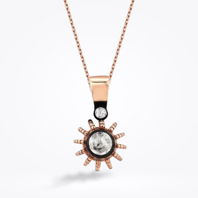 0.09 Karat Elmas Tektaş Kolye 