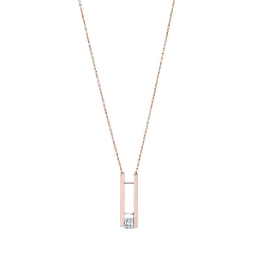 0.09 Karat Pırlanta Baget Kolye - Baroni Diamond