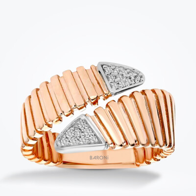 0.09 Karat Pırlanta Modern Sarmalı Yüzük - 1