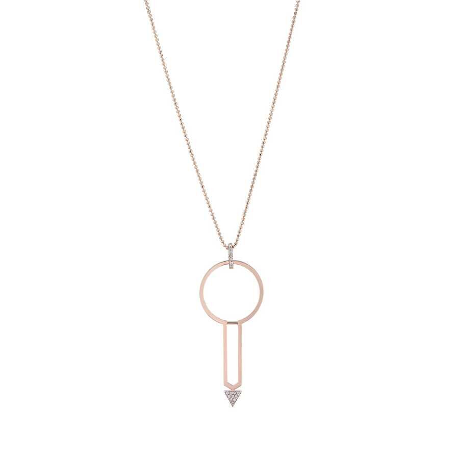 0.09 Karat Pırlanta Rose Trend Kolye