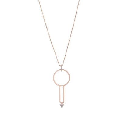 0.09 Karat Pırlanta Rose Trend Kolye - 1