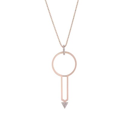 0.09 Karat Pırlanta Rose Trend Kolye - 2